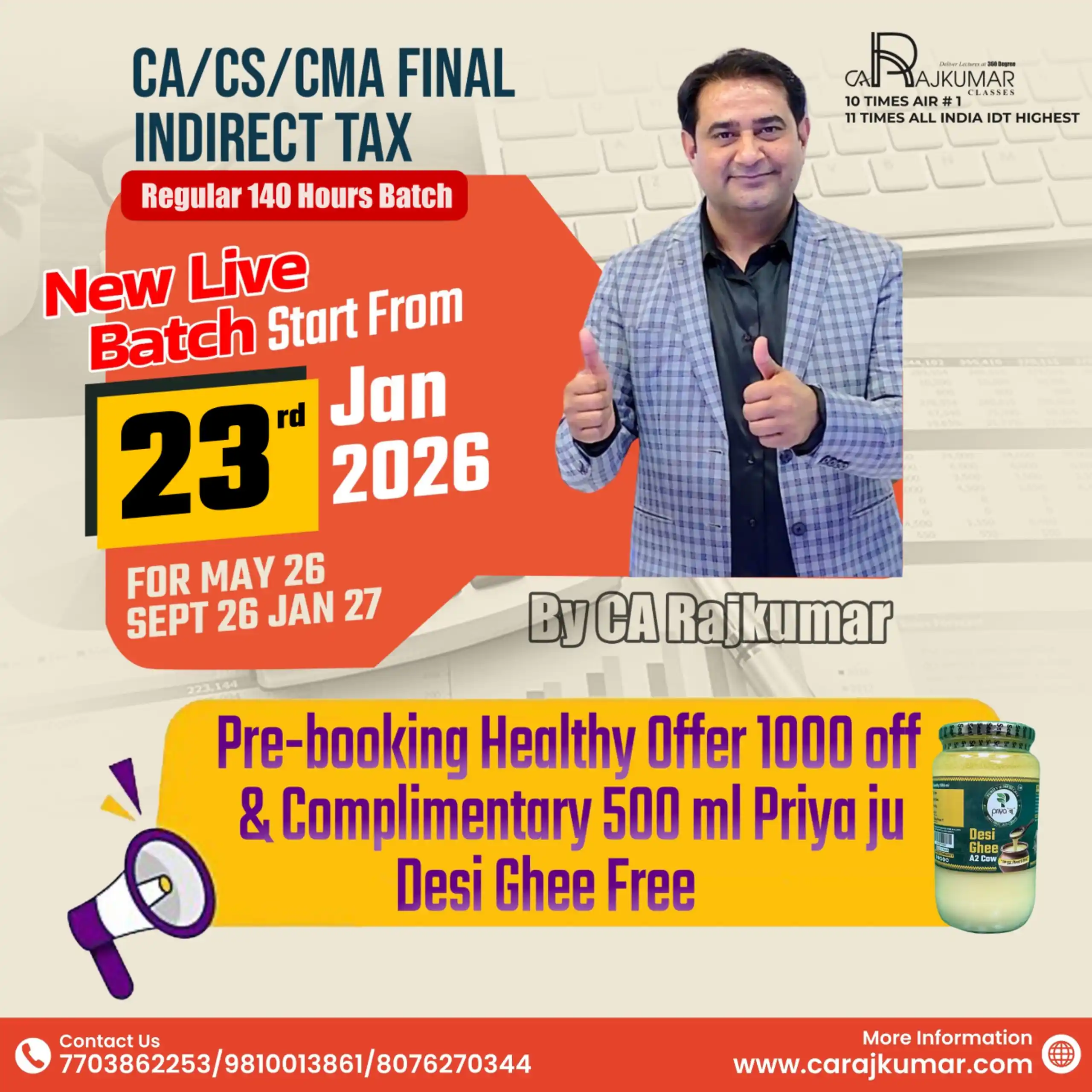 CA Raj Kumar New Batch Offer